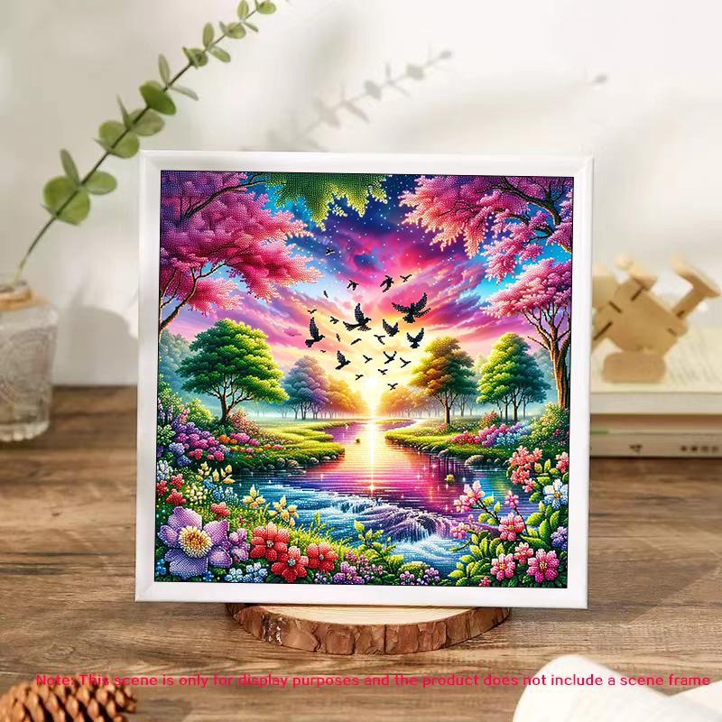 5D DIY Diamond Arts Colorful Painting Kit, Cartoon Landscape Pattern Diamond Arts Colorful Painting without Frame, DIY Decor Painting for Bedroom