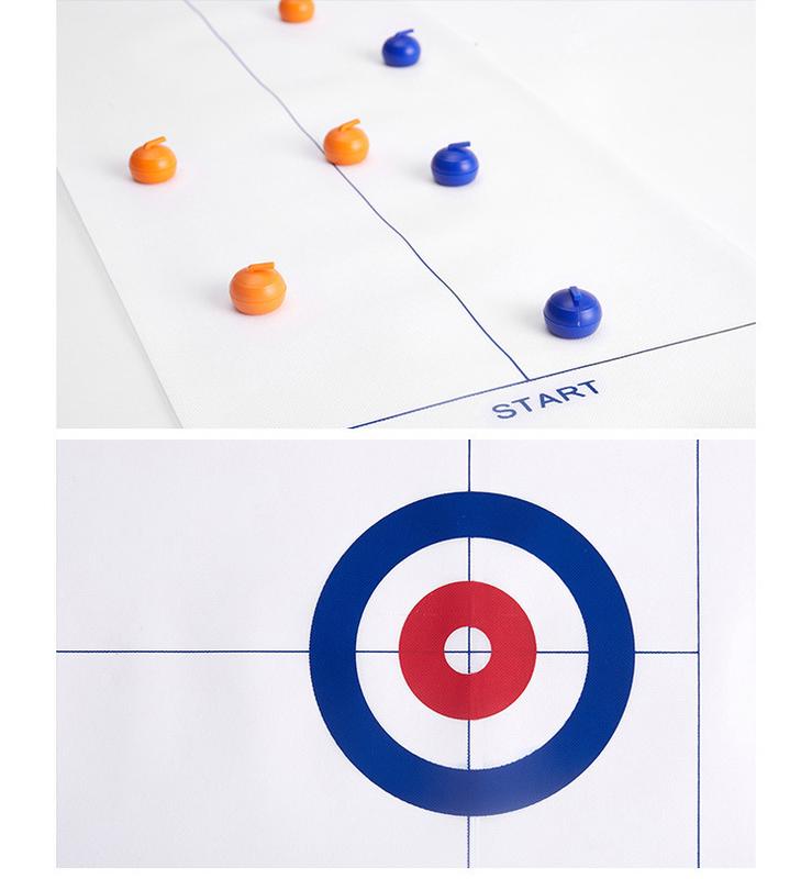 Curling Board Game Set , Tabletop Curling Game for Kids, Adults & Family. Fun Indoor Sports Game for Everyone. Come with 16 Tabletop Curling Stones. Easy to Set Up, Play & Portable.