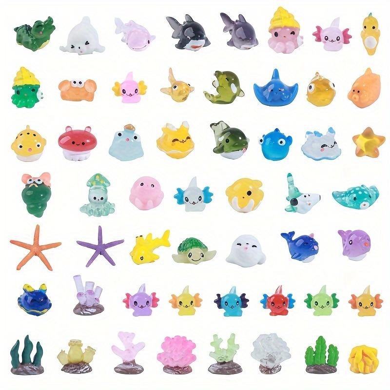 100pcs Mini Resin 5 Models Super Value Pack Ocean Animal Charms - Perfect for Aquariums, Toy Houses, Christmas Decorations, Festive Party Gifts