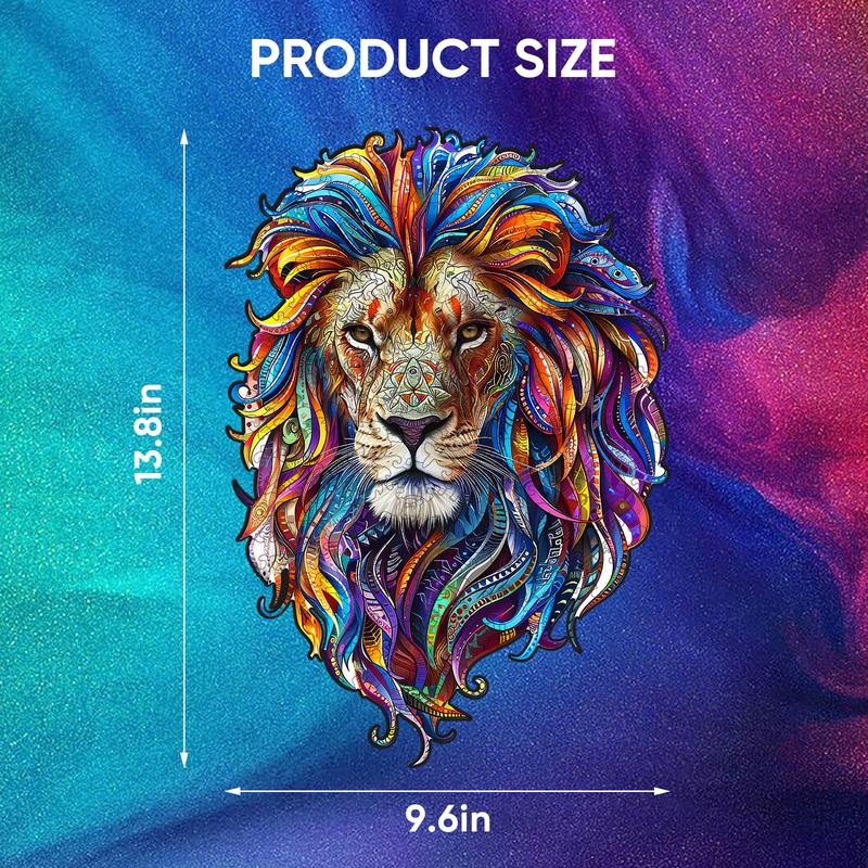 Mother Lion Mys Aurora Wooden Jigsaw Puzzle for Kids and Adults 200 Pcs Unique Shape Nice Box Packing Fun Challenging Brain Exercise Family Game Creative Gift for Friends Parents Grandparents Multicoloured