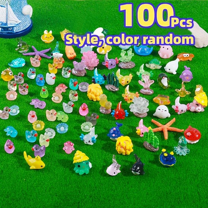 100pcs Mini Resin 5 Models Super Value Pack Ocean Animal Charms - Perfect for Aquariums, Toy Houses, Christmas Decorations, Festive Party Gifts