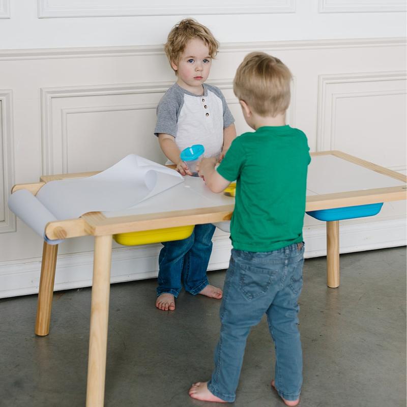 Beright Painting Art Sensory Table with Paper Roll & Paint Cups + Bins - Multifunctional Children's Table