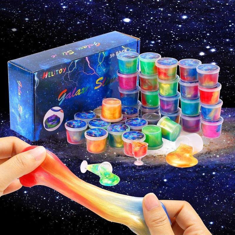 [LIMITED HOLIDAY DEALS] Galaxy Slime Kit for Girls Boys, 36 Pack Mini Slime Party Favors for Kids, Pretty Stretchy & Non-Sticky Slime Pack, Valentine Party Favors for Kids Goodie Bag Stuffers