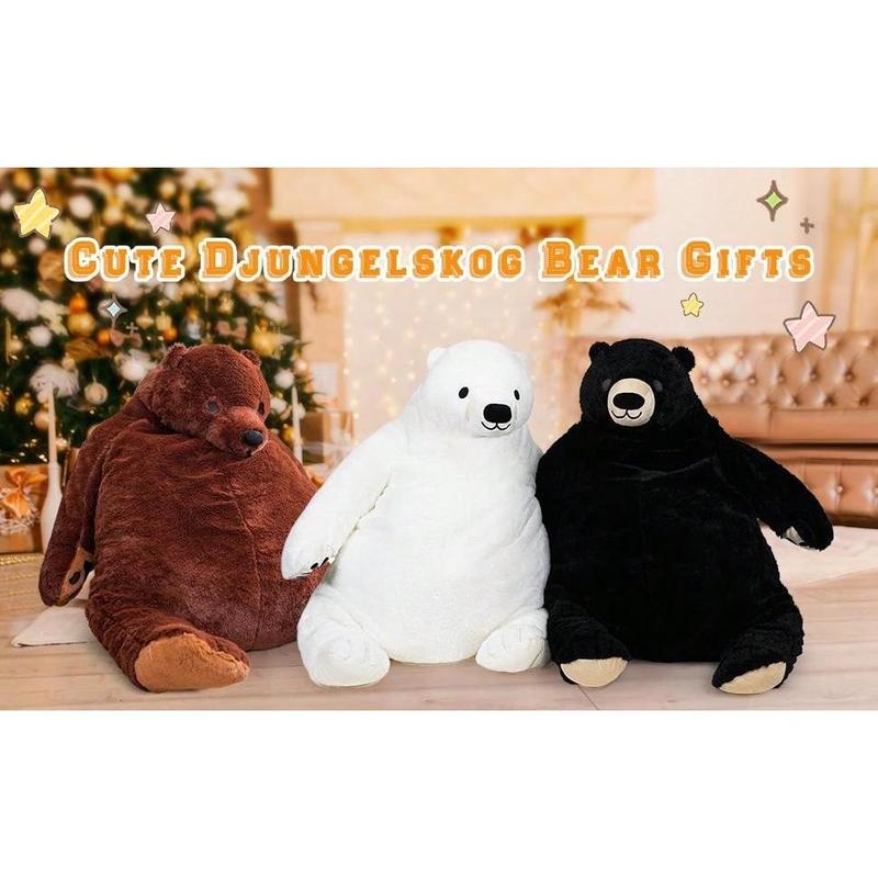 60cm 80cm 100cm Djungelskog Bear Giant Stuffed Animal Bear Plush Toy Doll Simulation Huge Cuddly Teddy Bear Home Decoration Gifts For Kids Girlfriend Valentine's Christmas Birthday