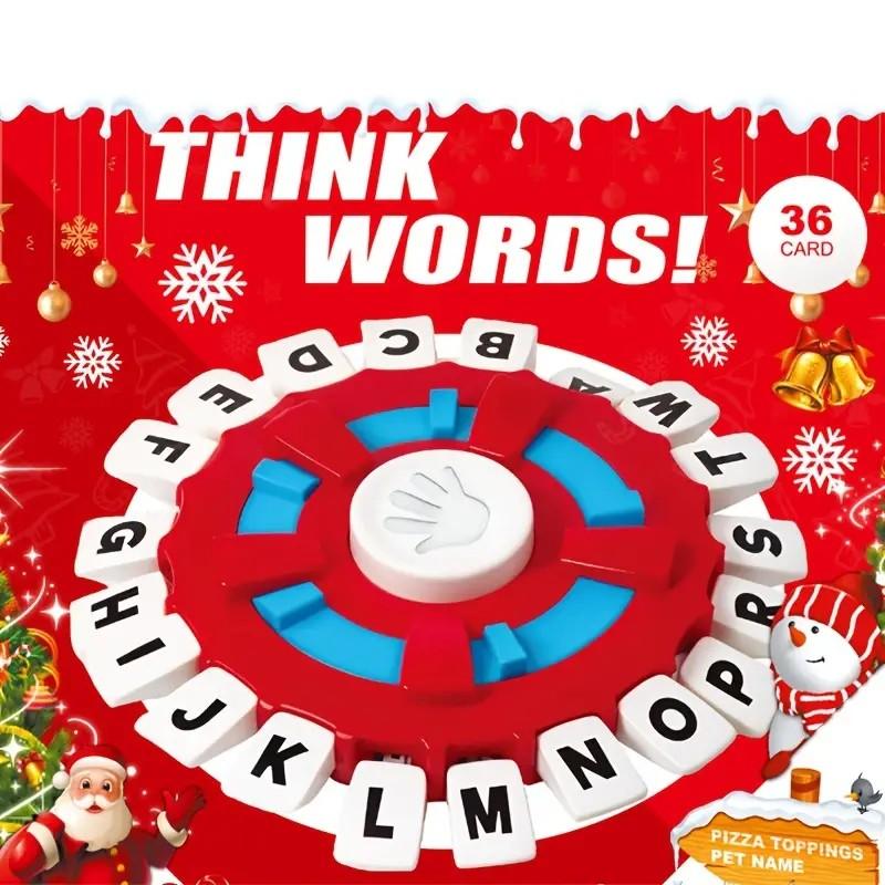 Word Game,Board Games,Games for Adults,Fast-Paced Fun Family Card Game in Portable Packaging,Race Against The Timer to be The Last Player,Learning Game Great for All Ages (Red+White)