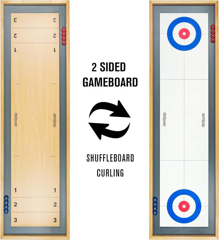 Shuffleboard and Curling 2 in 1 Board Games - Classic Tabletop or Giant Size - Choose Your Style