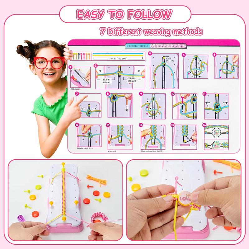 Friendship Bracelet Making Kit Gifts for Girls Toys 8-10 Year Old - Arts and Crafts for Kids Age 8-12, DIY Jewelry String Maker Craft Tool Kits, Christmas Birthday Gift for 8 9 10 11 12 Year Old Girls