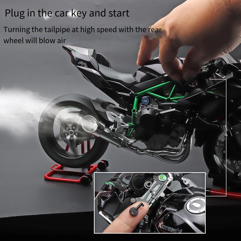 Kawasaki H2R Motorcycle Toy for Display - Model Alloy Car with SoundEffects -Collectible Room Decor