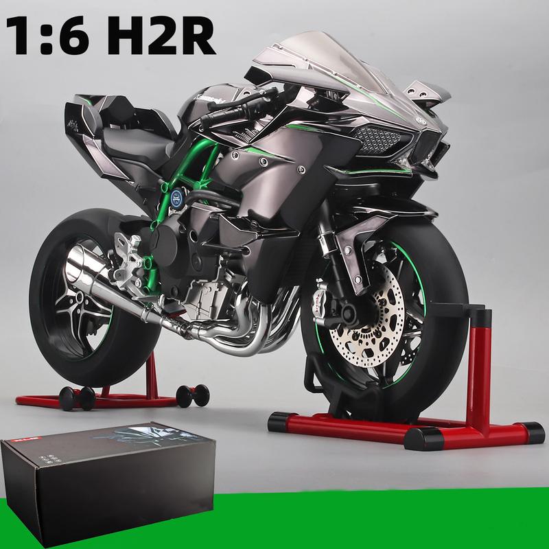 Kawasaki H2R Motorcycle Toy for Display - Model Alloy Car with SoundEffects -Collectible Room Decor