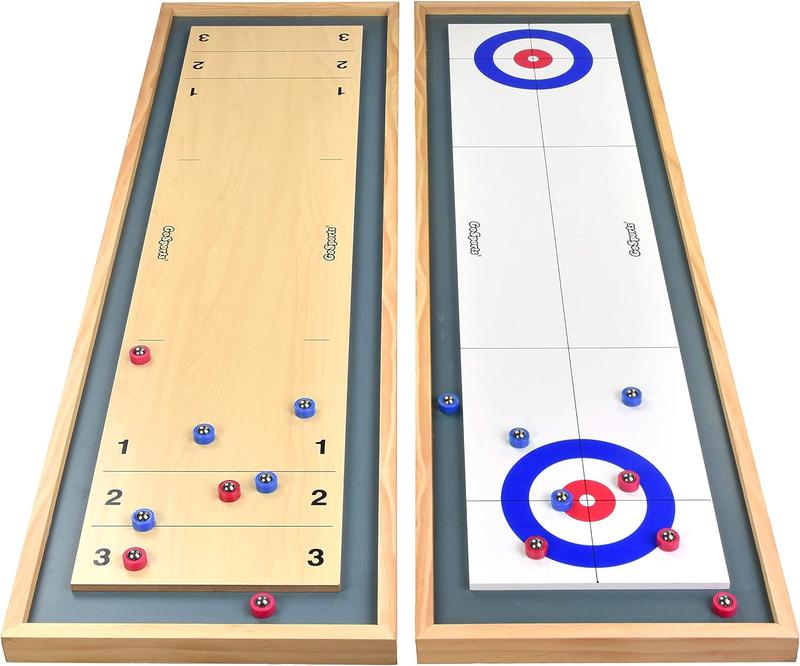 Shuffleboard and Curling 2 in 1 Board Games - Classic Tabletop or Giant Size - Choose Your Style