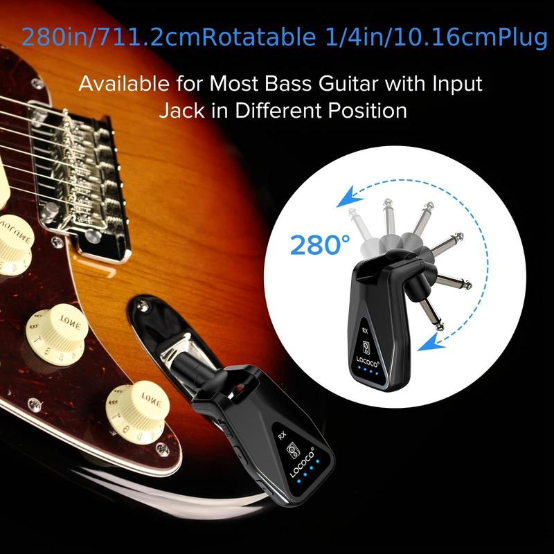 Wireless Guitar Transmitter Receivers, 2 Counts set Electric Guitar Amp, Electric Acoustic Instrument Bass Guitar Accessories, Stocking Fillers Gift