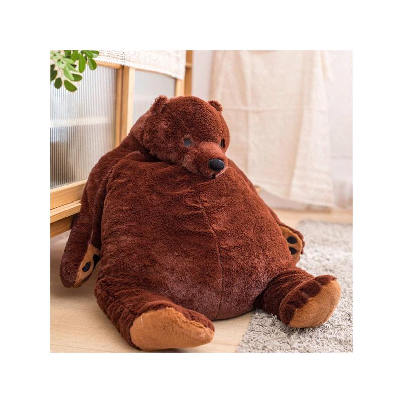 60cm 80cm 100cm Djungelskog Bear Giant Stuffed Animal Bear Plush Toy Doll Simulation Huge Cuddly Teddy Bear Home Decoration Gifts For Kids Girlfriend Valentine's Christmas Birthday