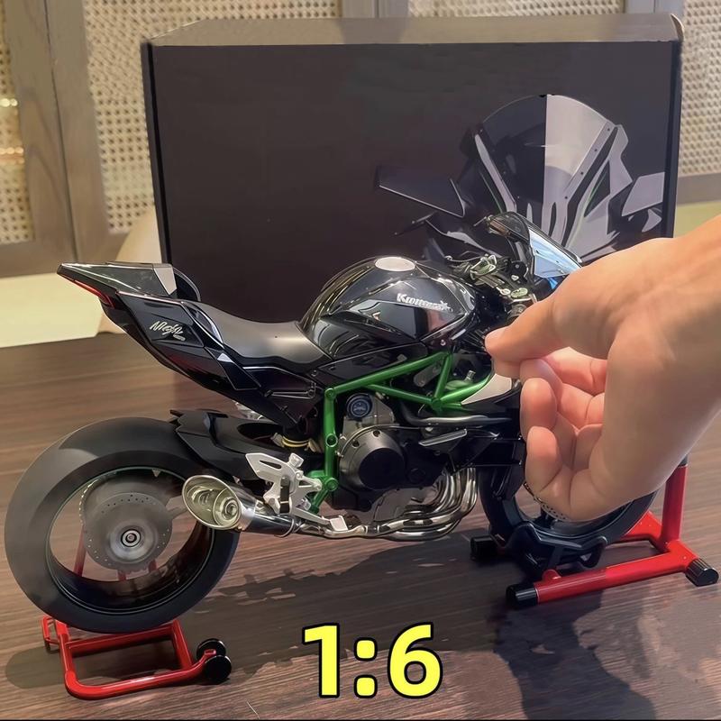 Kawasaki H2R Motorcycle Toy for Display - Model Alloy Car with SoundEffects -Collectible Room Decor