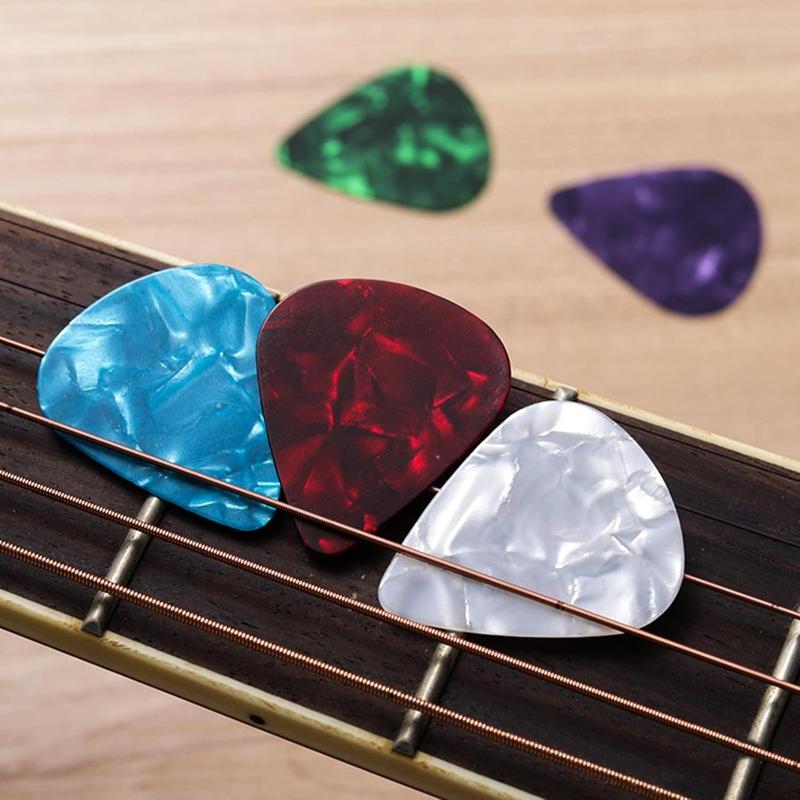 24 PCS Guitar Picks for Acoustic Electric Guitar, Thin Medium Heavy 3 Different Thickness Variety Pack Abstract Art Colorful Celluloid Guitar Pick Celluloid Includes 0.46mm, 0.71mm, 0.96mm(Boxed, Color Random)