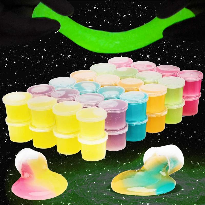 Glow in The Dark Party Favor Slime, Jumbo 50 Pack Galaxy Slime for Boys Girls  perfect gift for Christmas and Halloween