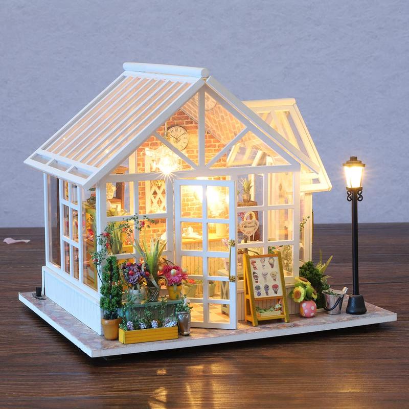 DIY 3D Wooden Book Nook Kit, Miniature House Model Kit, Creative Home Desktop Decoration for Birthday Festival Gifts