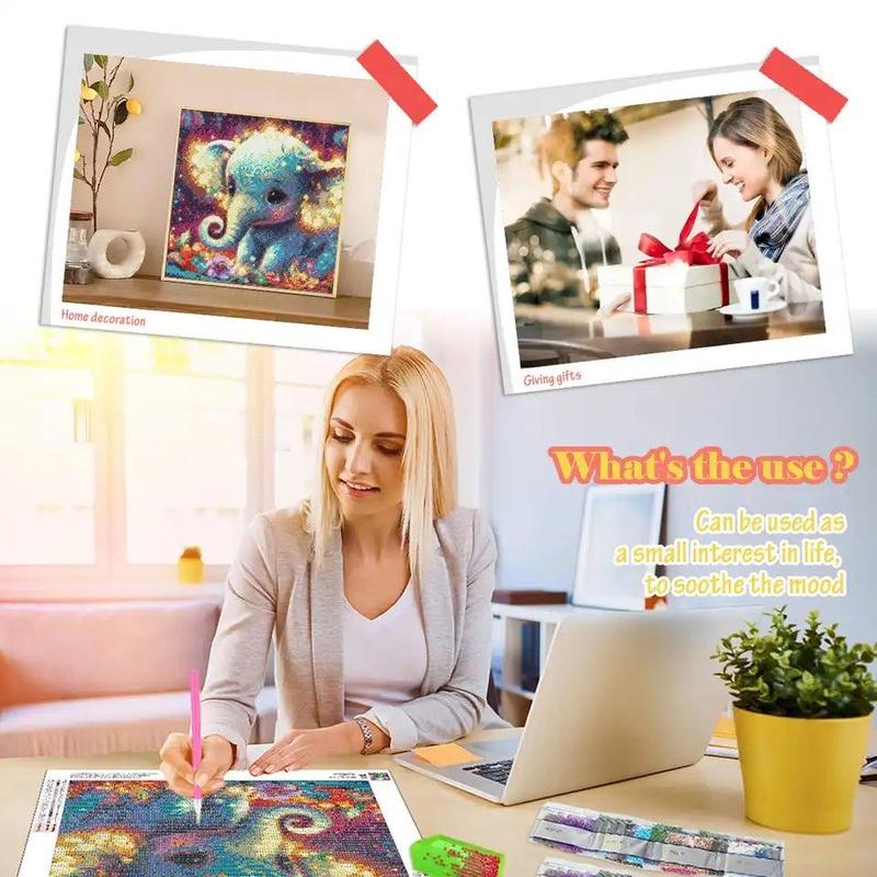 Cartoon Pattern DIY Diamond Arts Colorful Painting Kit without Frame, DIY 5D Diamond Arts Colorful Painting Kit for Home Wall Decor