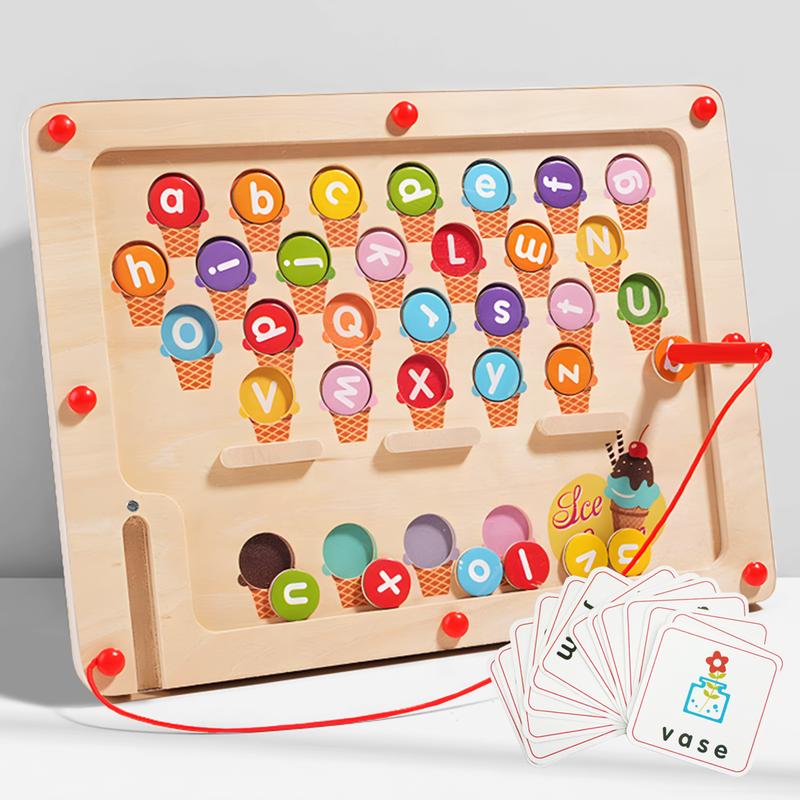 Alphabet Wooden Color Matching Counting Puzzle for Toddlers  Educational Fine Motor Skills Toy