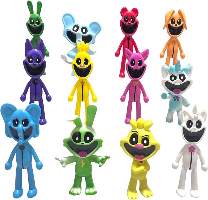 12 Pack Smiling Critters Toys,The Smiling Critters Action Figures,Great Gifts for Kids' Birthday Party Christmas Collections Toys for Fans