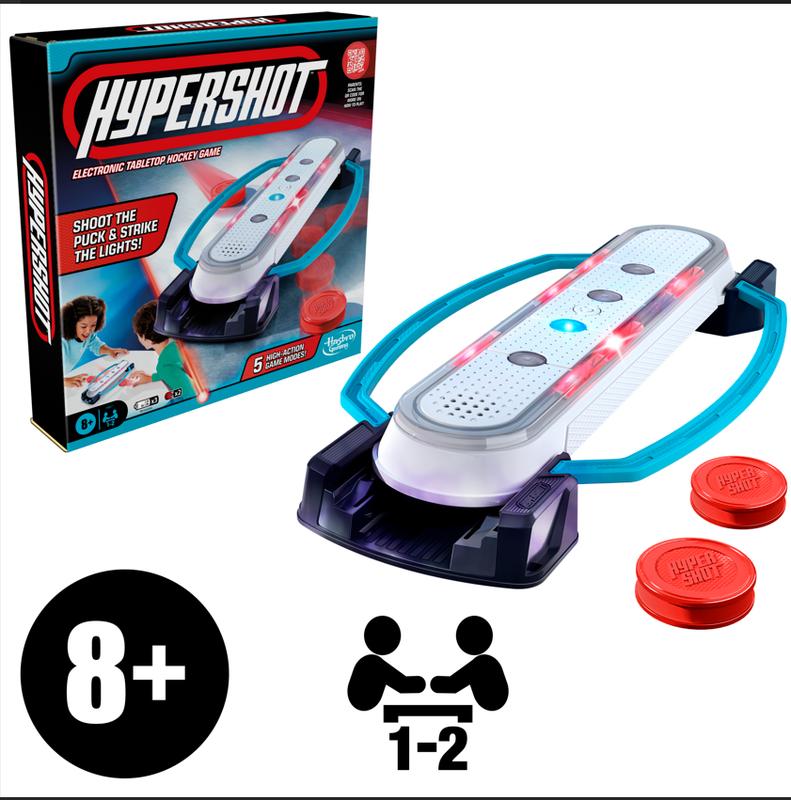 Hypershot Electronic Tabletop Hockey Game, Kids Board Games for 1 to 2 Players, Ages 8+