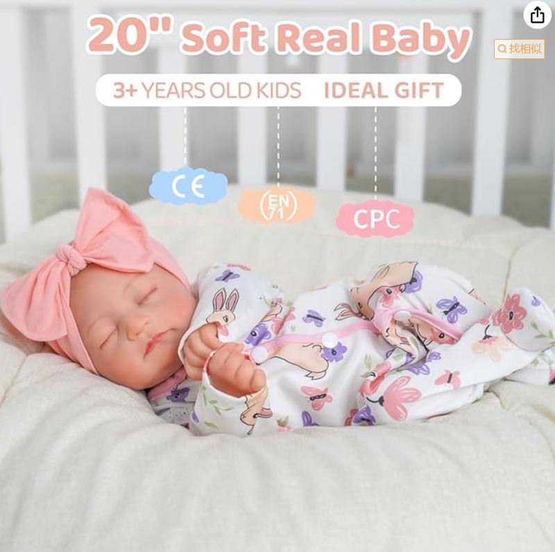 BABESIDE Reborn Baby Dolls Connie - 20 inch Soft Vinyl Realistic-Adorable Baby Doll Real Life Lifelike Baby Dolls with Complete Accessories Perfect for Cuddling, Playtime, and Gift Giving