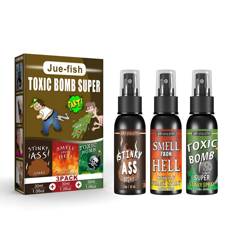 Stinky Fart Spray Set - 3 Scents of Non-Toxic 30ml Spray - Funny Prank Gift for Adults and Children