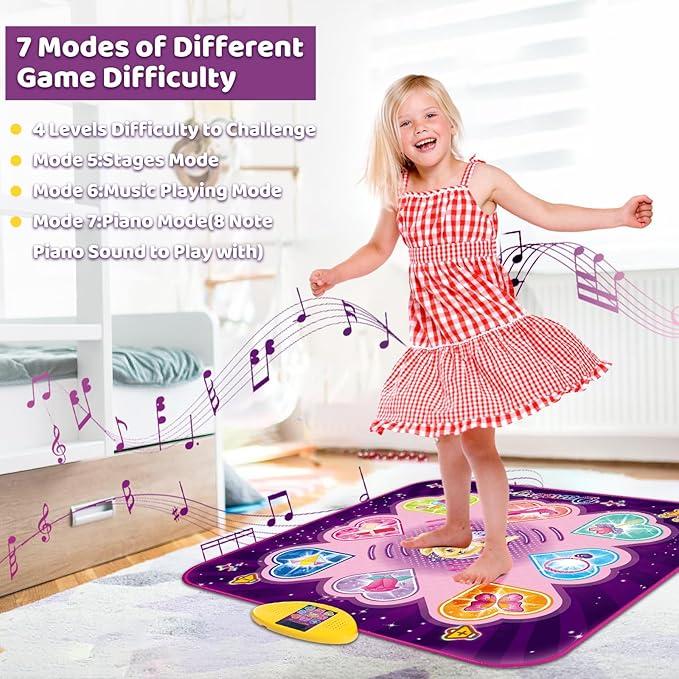 CHRISTMAS Dance Mat Toys for Girls with 7 Game Modes and LED Lights