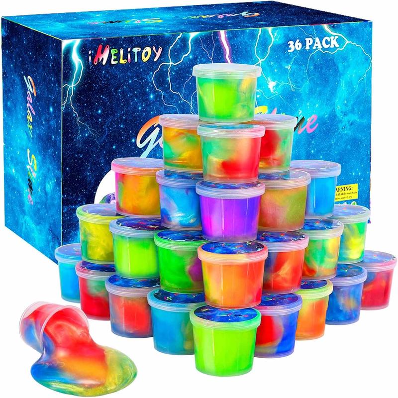 [LIMITED HOLIDAY DEALS] Galaxy Slime Kit for Girls Boys, 36 Pack Mini Slime Party Favors for Kids, Pretty Stretchy & Non-Sticky Slime Pack, Valentine Party Favors for Kids Goodie Bag Stuffers