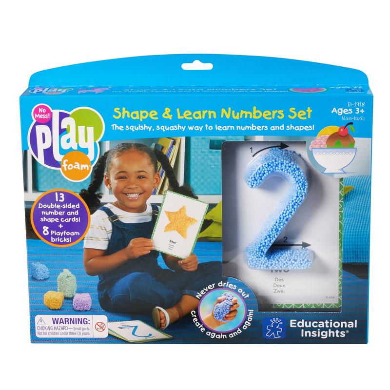 Educational Insights Playfoam Shape & Learn Numbers Set, Flash Card Set, Preschool Kindergarten Classroom Essentials, Ages 3+