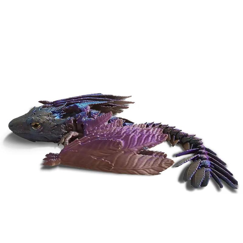 Feathered Wyvern Dragon, 3D Printed Dragon, Articulated Dragon, Fidget Dragon, 3D Printed Toys, Desktop Pet