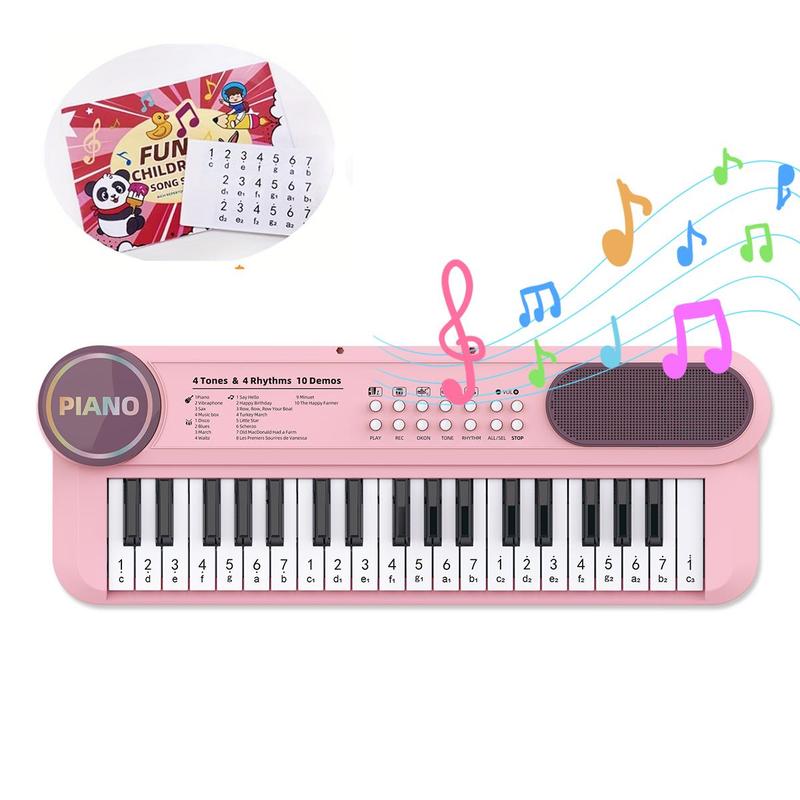 37-key Multifunctional Piano Toy, 1 Box Mini Music Keyboard Toy with Microphone, Educational Musical Instrument Toy for Girls