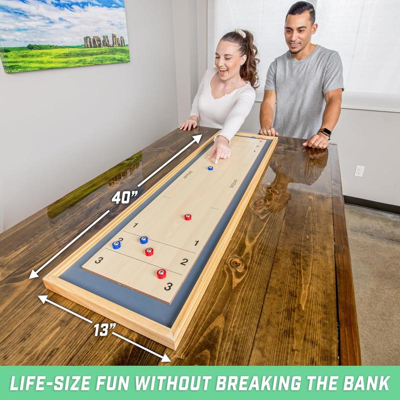 Shuffleboard and Curling 2 in 1 Board Games - Classic Tabletop or Giant Size - Choose Your Style