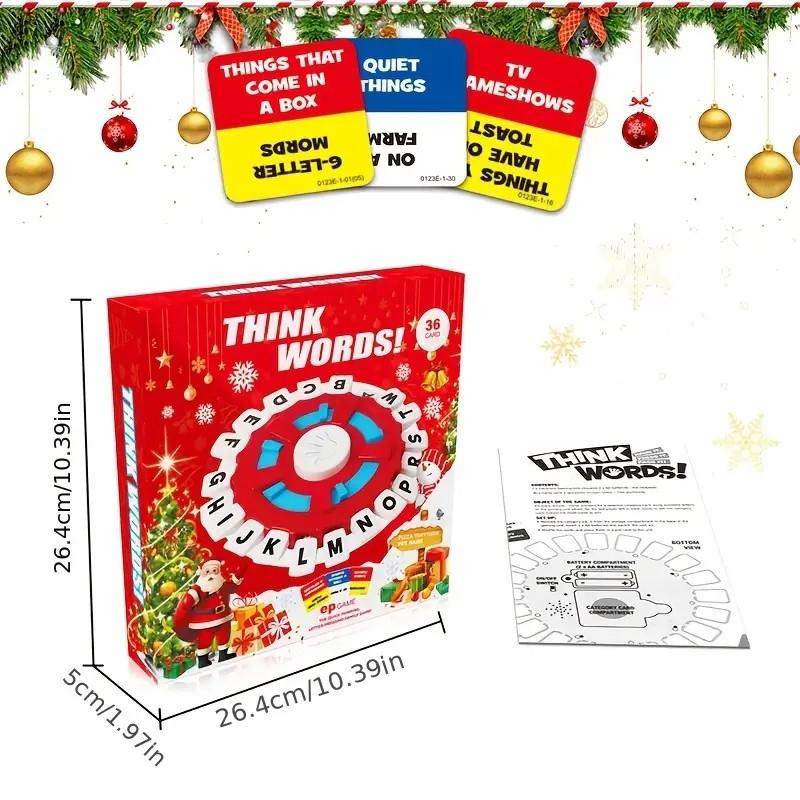 Word Game,Board Games,Games for Adults,Fast-Paced Fun Family Card Game in Portable Packaging,Race Against The Timer to be The Last Player,Learning Game Great for All Ages (Red+White)