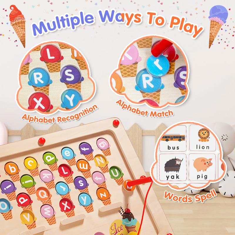 Alphabet Wooden Color Matching Counting Puzzle for Toddlers  Educational Fine Motor Skills Toy