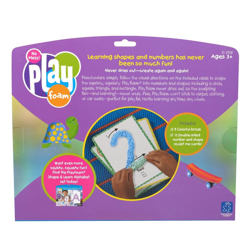 Educational Insights Playfoam Shape & Learn Numbers Set, Flash Card Set, Preschool Kindergarten Classroom Essentials, Ages 3+