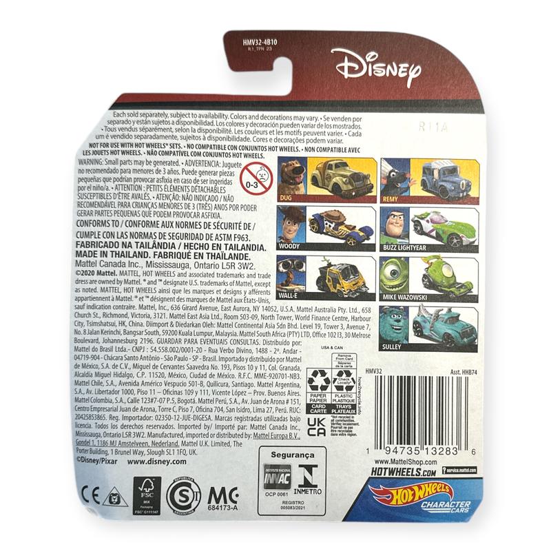 Hot Wheels 2022 Pixar Character Cars Collection - Diecast Models featuring Woody, Buzz Lightyear, Mike Wazowski, and More!