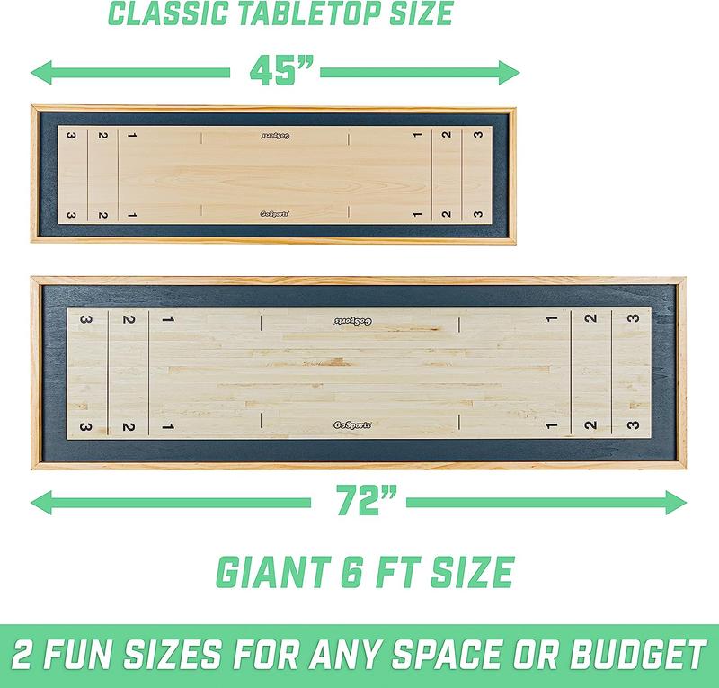 Shuffleboard and Curling 2 in 1 Board Games - Classic Tabletop or Giant Size - Choose Your Style