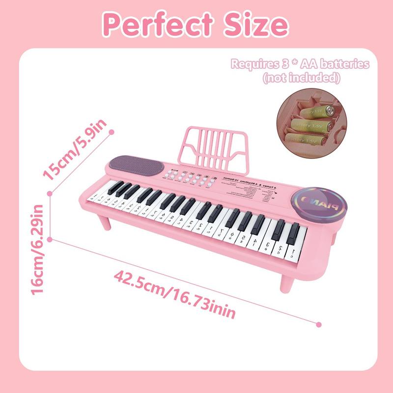 37-key Multifunctional Piano Toy, 1 Box Mini Music Keyboard Toy with Microphone, Educational Musical Instrument Toy for Girls