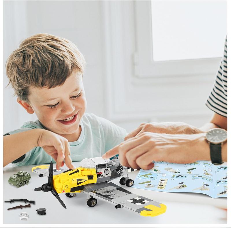 BF-109 Fighter Jet Plane Jet Building Set - Compatible with LEG0 7 Year Old boy, Military Airplanes Model, Gift for Boys Age 6 7 8 9 10 11 12 and WW2 Military SetCollectors & Enthusiasts