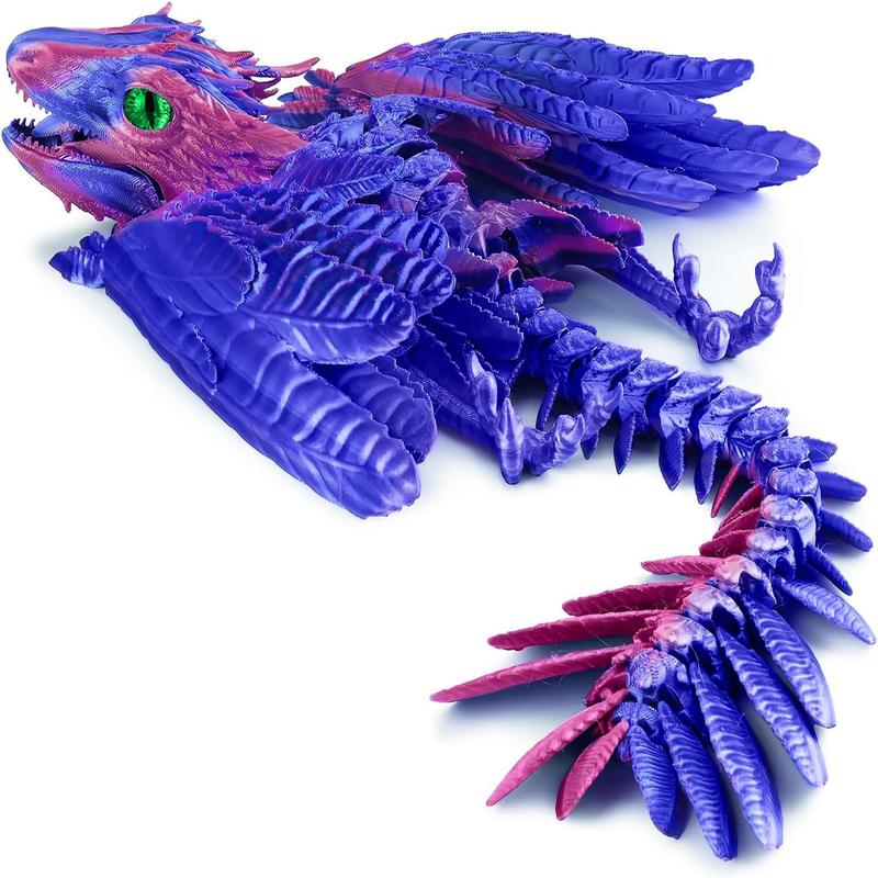 Feathered Wyvern Dragon, 3D Printed Dragon, Articulated Dragon, Fidget Dragon, 3D Printed Toys, Desktop Pet