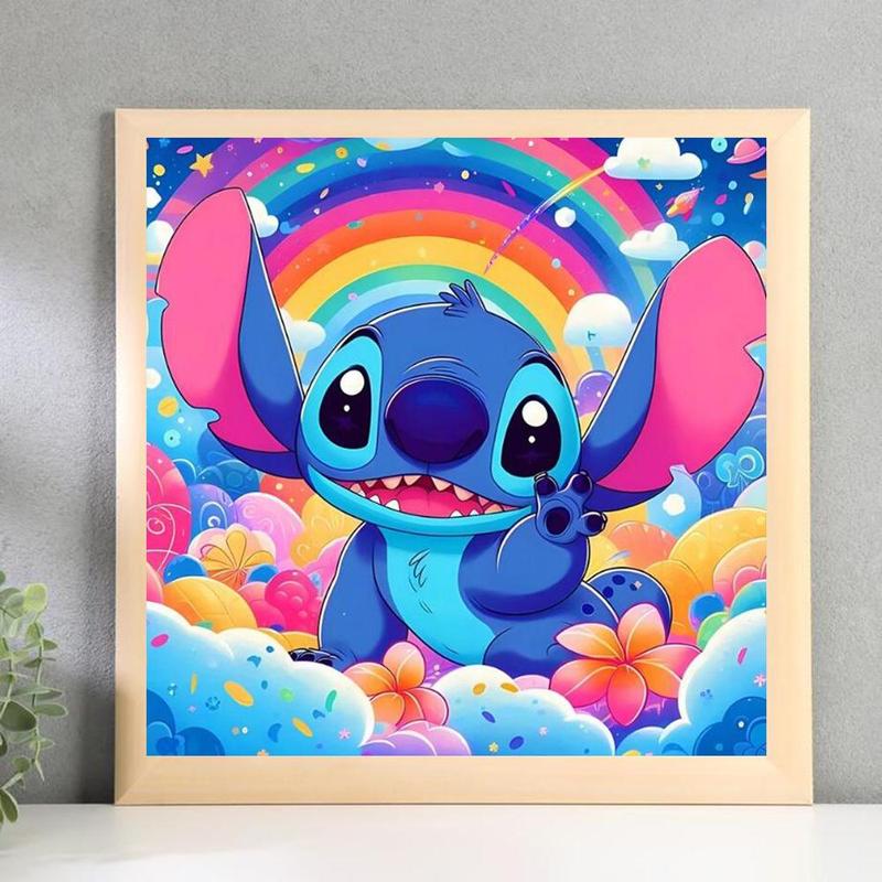 Cartoon Stitch Pattern DIY Diamond Arts Colorful Painting Kit without Frame, 1 Count DIY 5D Diamond Arts Colorful Painting for Bedroom Wall Decor