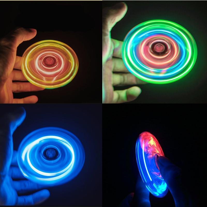 LED Light Up Fidget Spinner, 2 Counts set Colorful Hand Spinner, Stress Relief Toy, Party Favors, Birthday Gift, Classroom Reward, Christmas Gift