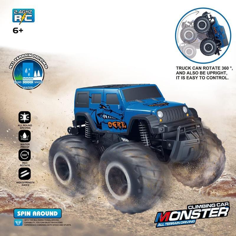 Remote Control Car, 1 Set Waterproof Off-road Car with Remote Control, Rechargeable Electric Car Toy for Kids, Birthday Gift for Boys & Girls