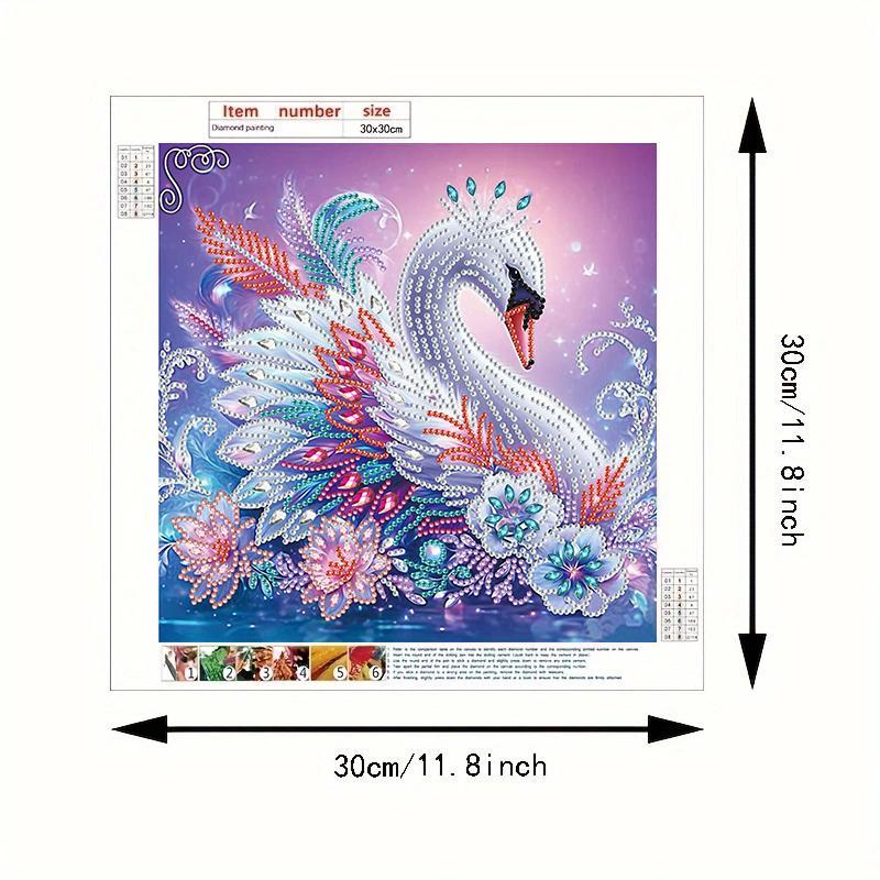 Swan Pattern DIY Diamond Arts Colorful Painting Kit without Frame, DIY 5D Diamond Arts Colorful Painting Kit, Wall Art Decor for Home Living Room Bedroom