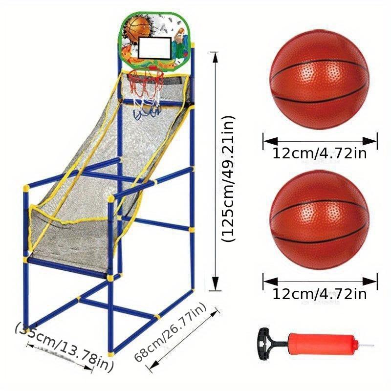 , Dual-Play Basketball Hoop Set - High-Index Plastic Construction, Uncharged, Indoor Outdoor Compatible, Includes Pump And Balls, Perfect for Holiday And Birthday Gifts