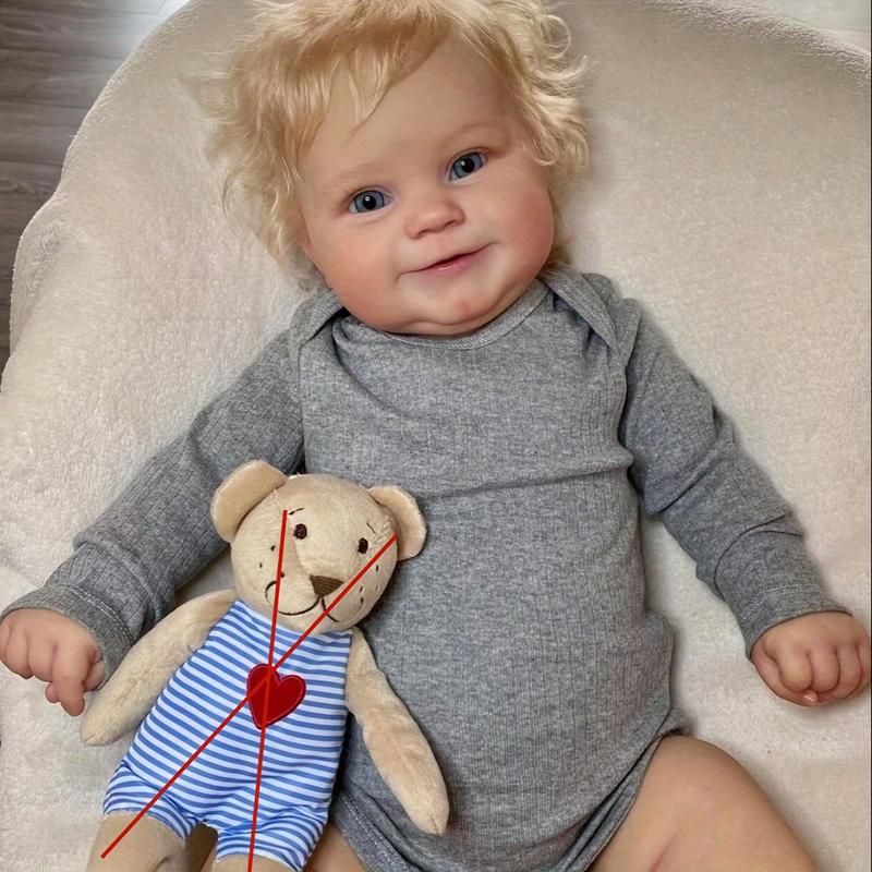 reborn babydoll,19 Inch Reborn Dolls, Soft Touch Doll, Lifelike Realistic Doll With Veins Hand Rooted Hair, Newborn Baby Doll- Halloween Christmas Gifts (1 Baby Girl 2 Outfits Included)