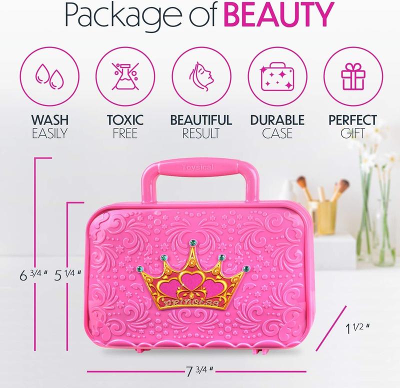 Kids Makeup Kit for Girl - Real, Non Toxic Makeup for Kids kit with Remover, Washable Toddler Makeup Kit - Princess Birthday Gift Pretend Play Makeup for Ages 3 4 5 6 7 8 9 10 Years Old