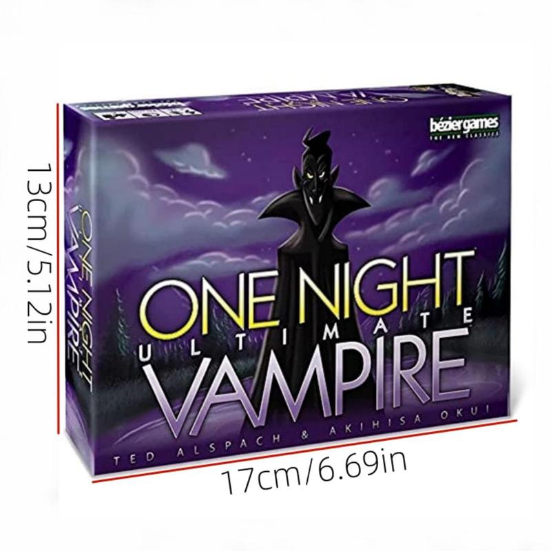 One Night Ultimate Vampire Game, 1 Count Fast-paced Gameplay, Engaging Social Deduction, Hidden Roles & Bluffing Holiday Party Fun Game Box