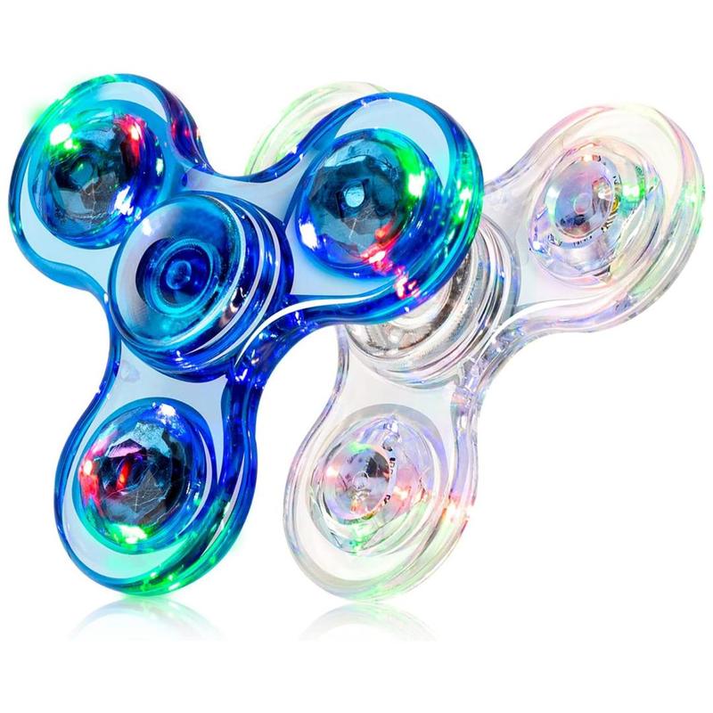 LED Light Up Fidget Spinner, 2 Counts set Colorful Hand Spinner, Stress Relief Toy, Party Favors, Birthday Gift, Classroom Reward, Christmas Gift