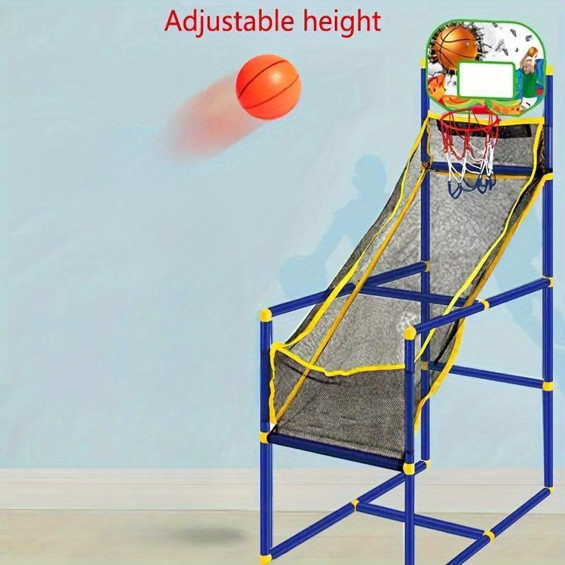 , Dual-Play Basketball Hoop Set - High-Index Plastic Construction, Uncharged, Indoor Outdoor Compatible, Includes Pump And Balls, Perfect for Holiday And Birthday Gifts